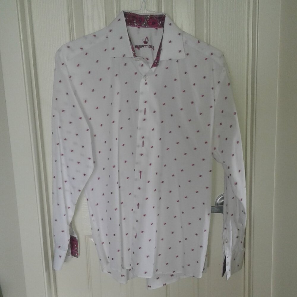 Bertigo mens long sleeve button down mens shirt